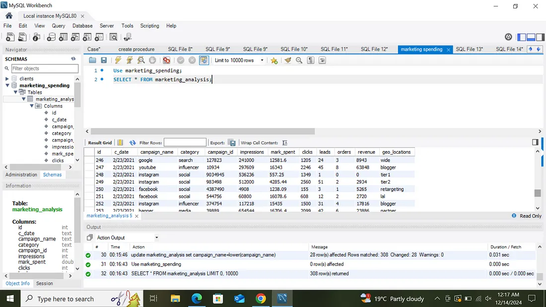 Data Analysis Screenshot